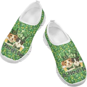 Girls Slip On Tennis Shoes Kids Running Shoes St. Patrick's Day Shoes