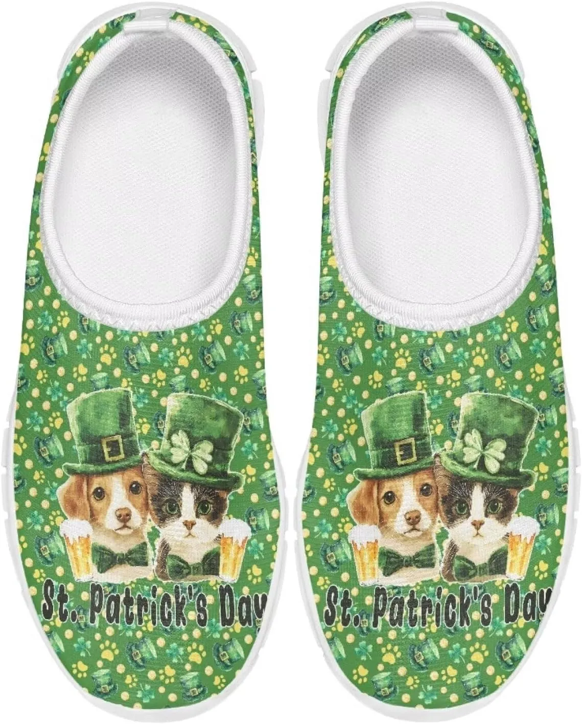 Girls Slip On Tennis Shoes Kids Running Shoes St. Patrick's Day Shoes