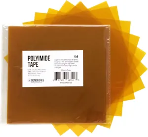 Gizmo Dorks Kapton Tape (Polyimide) for 3D Printers and Printing, 6.25 x 6.25 inches, 10 Sheets per Pack