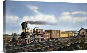 Global Gallery Budget GCS-277159-22-142 Currier and Ives American Express Train Gallery Wrap Giclee on Canvas Wall Art Print