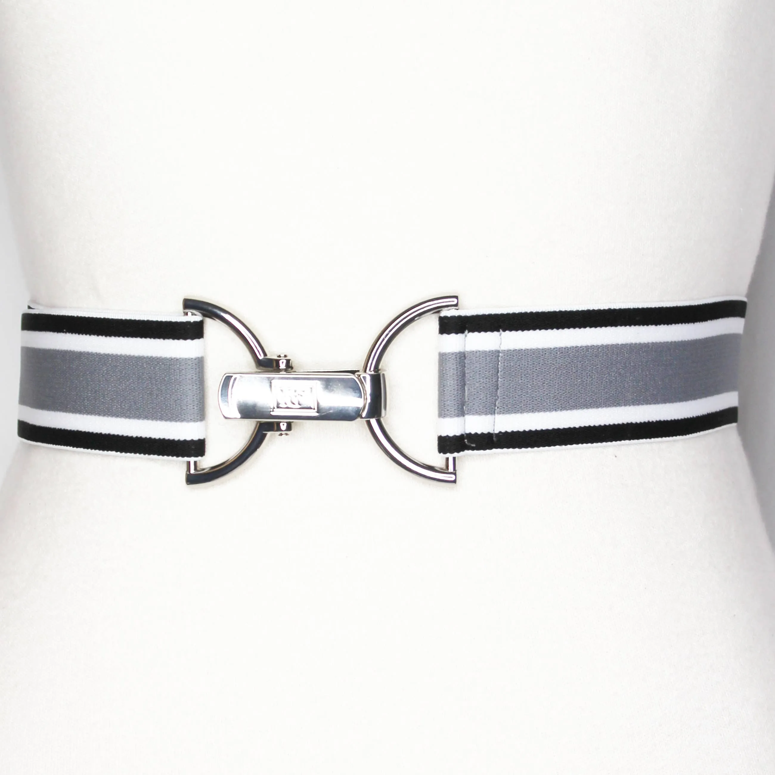 Gray, Black, and White Stripe Elastic - adjustable