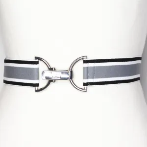 Gray, Black, and White Stripe Elastic - adjustable