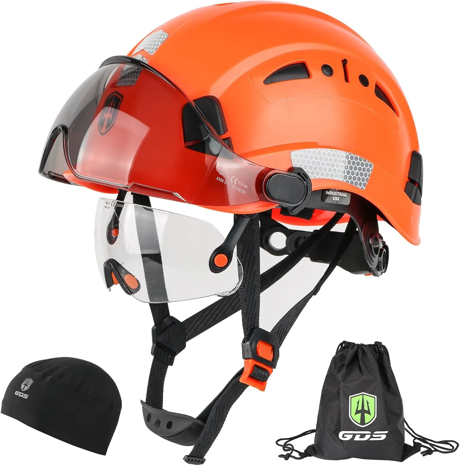 GREEN DEVIL Safety Hard Hat with Tinted & Clear Visor Vented Construction Helmet Cascos de Construccion ABS Work hardhats for Men