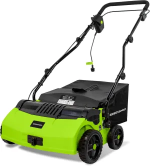GreenSweep V2 - Artificial Grass Electric Sweeper Rake Vacuum 45L Collection Bag,5 Adjustable Heights, Foldable Handle
