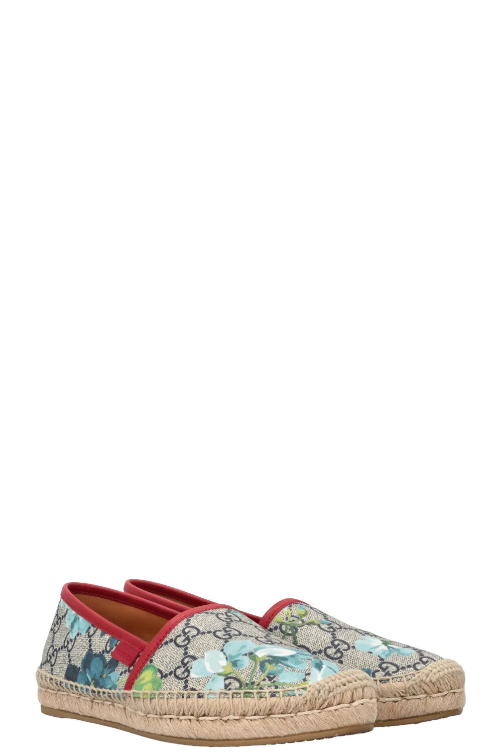 GUCCI GG Supreme Espadrilles Floral Blue Red