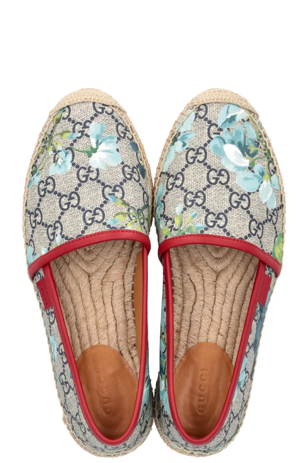 GUCCI GG Supreme Espadrilles Floral Blue Red