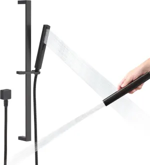 Handheld Shower Head with Slide Bar Combo, 27.5-Inch Adjustable Height Slide Bar, High Perssure Handheld Shower Head with 6.6ft Extra Long Hose, Brass Wall Supply Elbow, Oil Rubbed Bronze