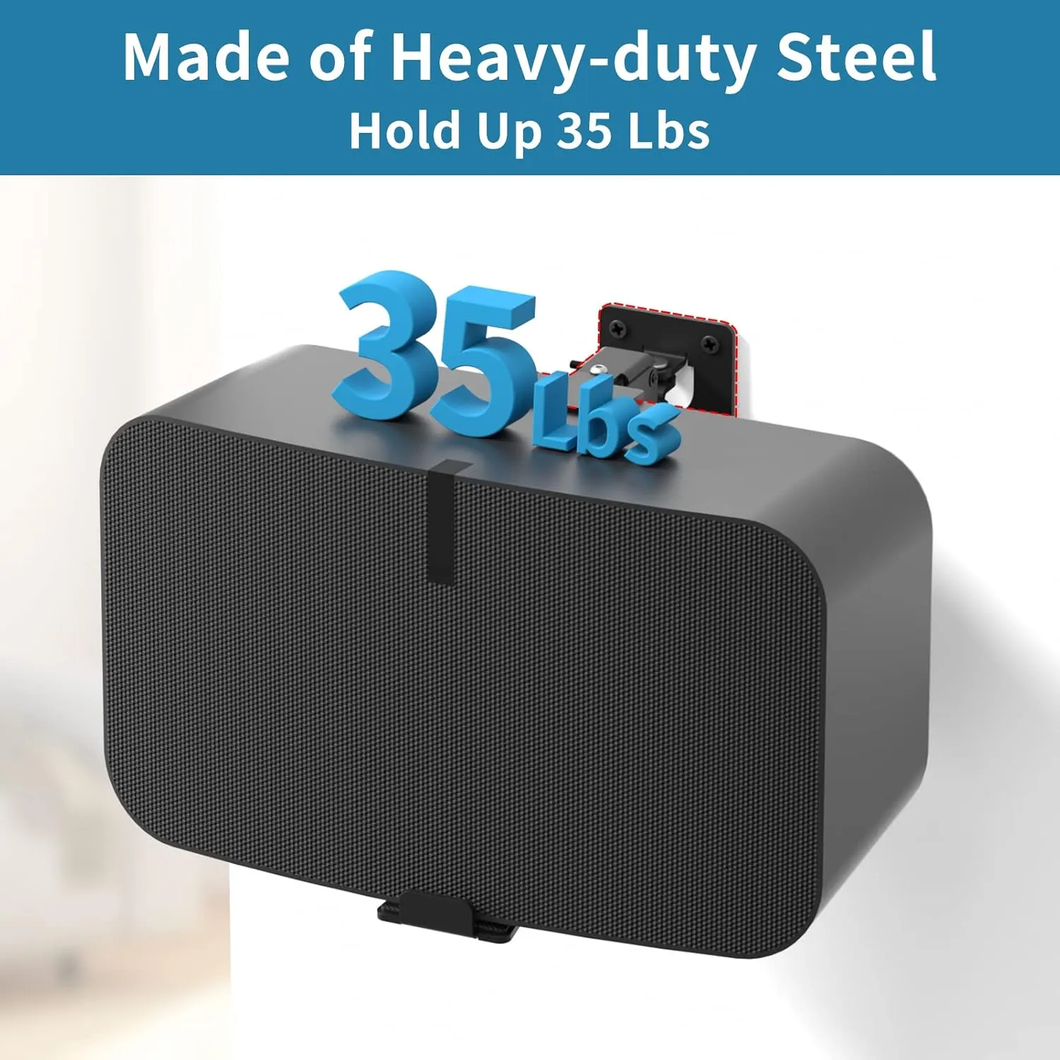 Heavy Duty Speaker Wall Mount for Sonos 5 & Sonos Play 5 Wall Mount - Tilt & Swivel Adjustable Speaker Mounts for Sonos 5 & Five, Play 5 Gen 2 Wall Mounting Bracket, Black