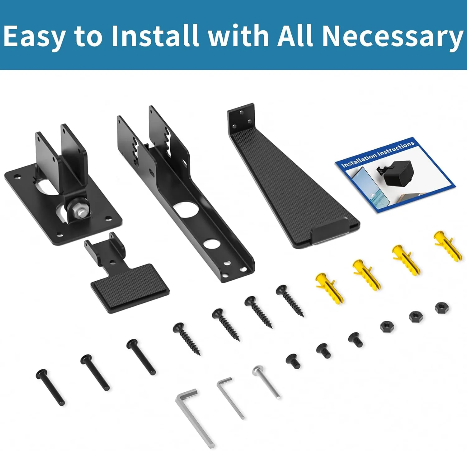 Heavy Duty Speaker Wall Mount for Sonos 5 & Sonos Play 5 Wall Mount - Tilt & Swivel Adjustable Speaker Mounts for Sonos 5 & Five, Play 5 Gen 2 Wall Mounting Bracket, Black