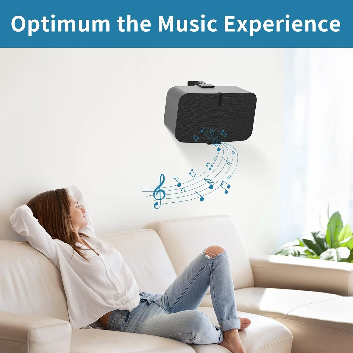 Heavy Duty Speaker Wall Mount for Sonos 5 & Sonos Play 5 Wall Mount - Tilt & Swivel Adjustable Speaker Mounts for Sonos 5 & Five, Play 5 Gen 2 Wall Mounting Bracket, Black
