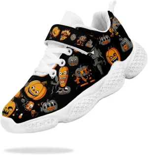 Hetios Halloween Kids Athletic Shoes for Boys Girls Knit Breathable Running Sneakers