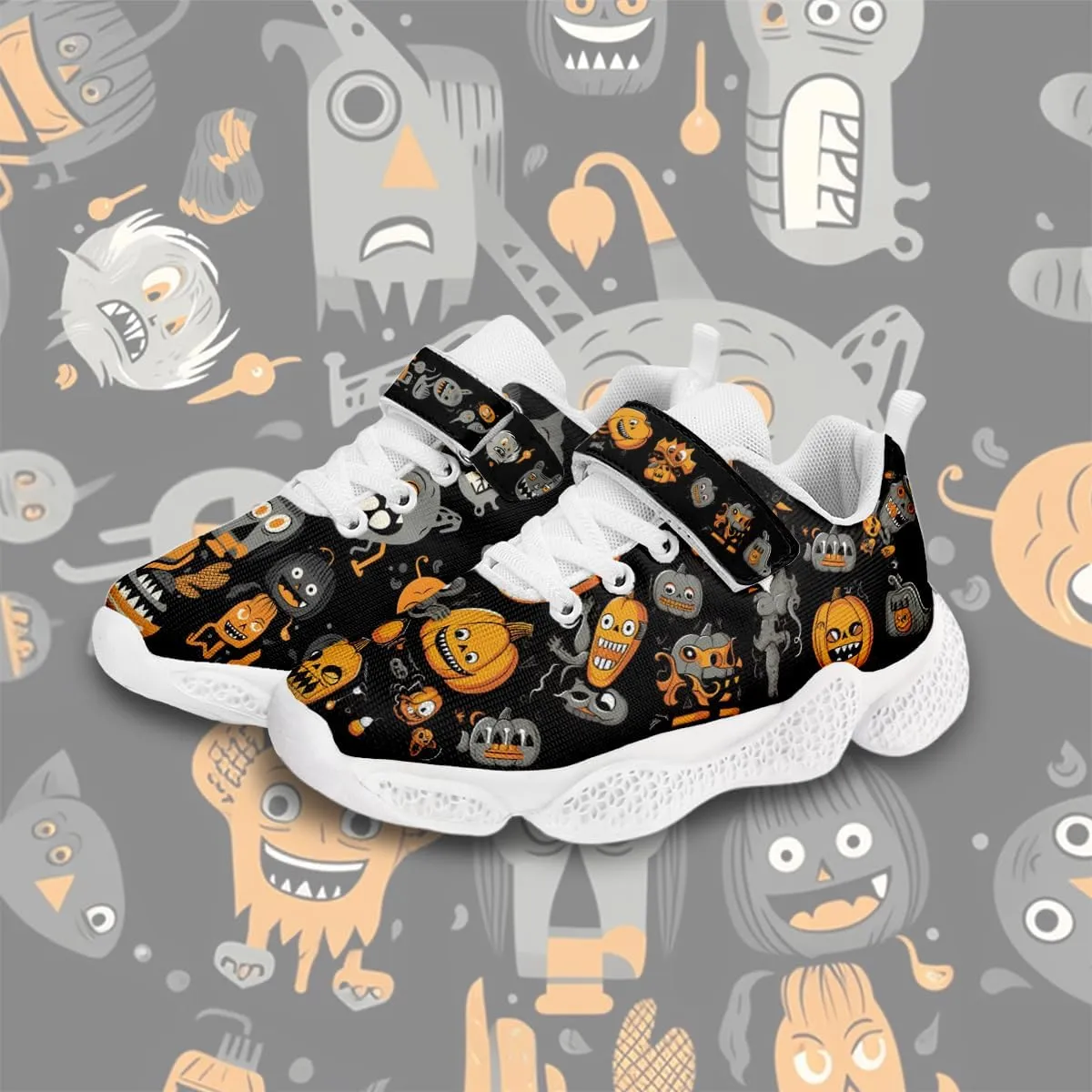 Hetios Halloween Kids Athletic Shoes for Boys Girls Knit Breathable Running Sneakers