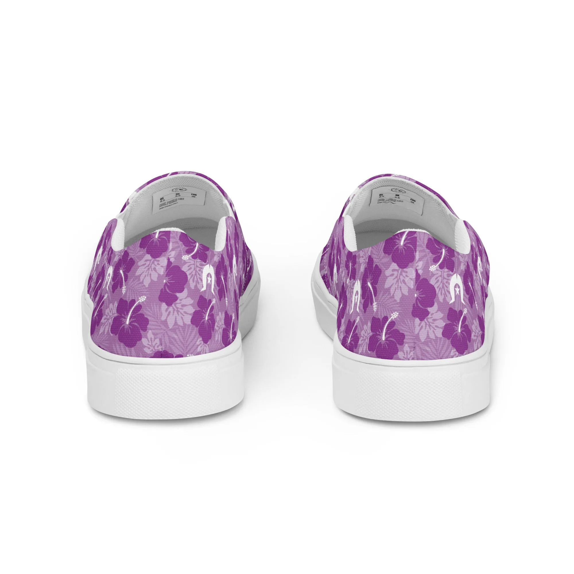 Hibiscus flowers with Dhari (Royal purple)  on Men’s slip-on canvas shoes