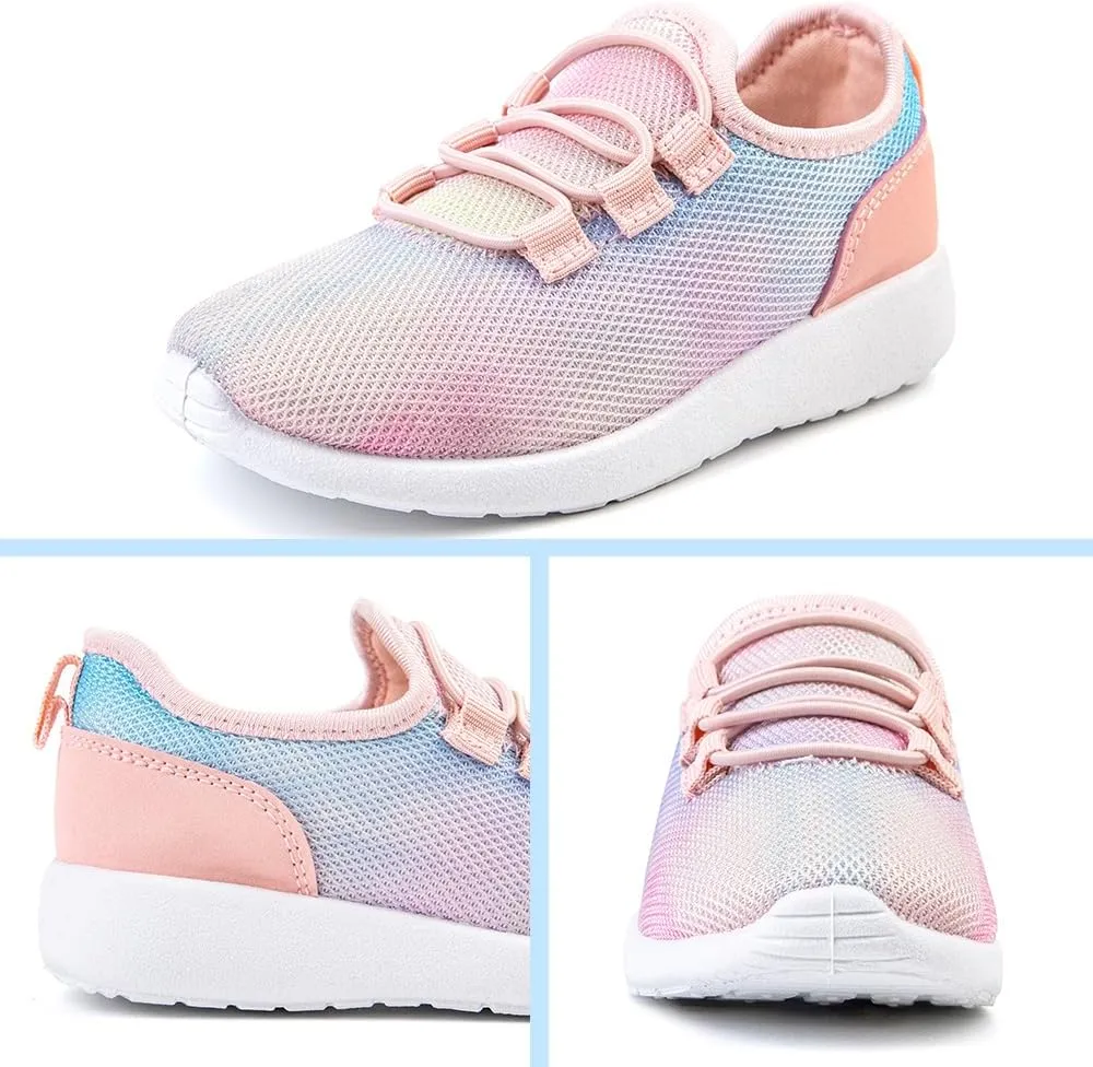 HIITAVE Girls Shoes Kids Slip on Tennis Sneakers Walking Running Athletic Gym Shoes