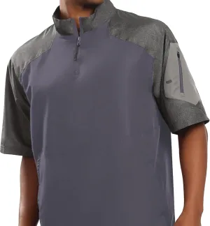 Holloway Raider Pullover Cage Jacket - Weather-Resistant Quarter Zip Athletic Wear with Sleeve Pocket