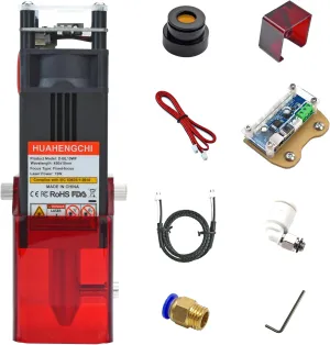 HUAHENGCHI Laser Engraver Module, 12000mW(12W) Optical Output Laser Cutter Module w/Air Assist Nozzle, Laser Module Head Compatible with CNC Laser Engraving Cutting Machines, Class 4, 12V