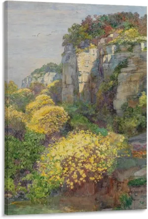 Hugo Charlemont Broom in Bloom on Brioni (1912) Wall Poster Art Canvas Printing Poster Office Bedroom Aesthetic Poster Frame-style 12x18inch(30x45cm)
