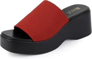 IDIFU IN3 Platform Sandals Womens Wedges Sandals Comfortable Cute Square Open Toe Slides Sandals Lightweight Slip On Chunky Wedges Heels Sandals Dressy Casual Summer Beach Walking Sandals Shoes