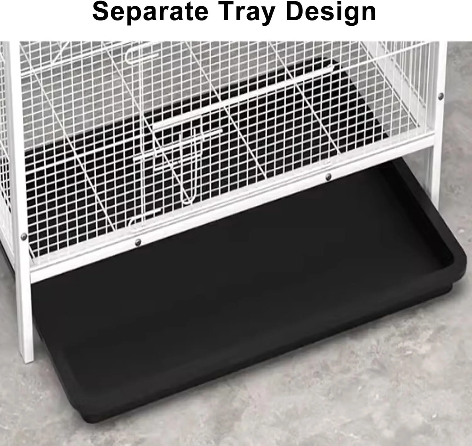 Indoor Cat Cage 2/3 Tier Kitten Cage House Small Animal Enclosure Pet Playpen Detachable Metal Kennel for Ferret/Chinchilla/Squirrels/Bunny, Easy Assembly (One Color 55 * 38 * 60Cm)
