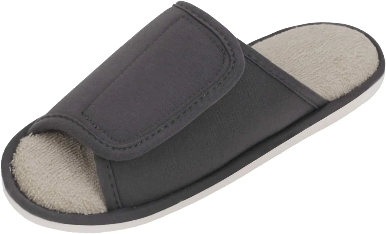 Indoor Non-Slip Adjustable Tearable Slide Slippers Open-Toe Terry Spa Slippers