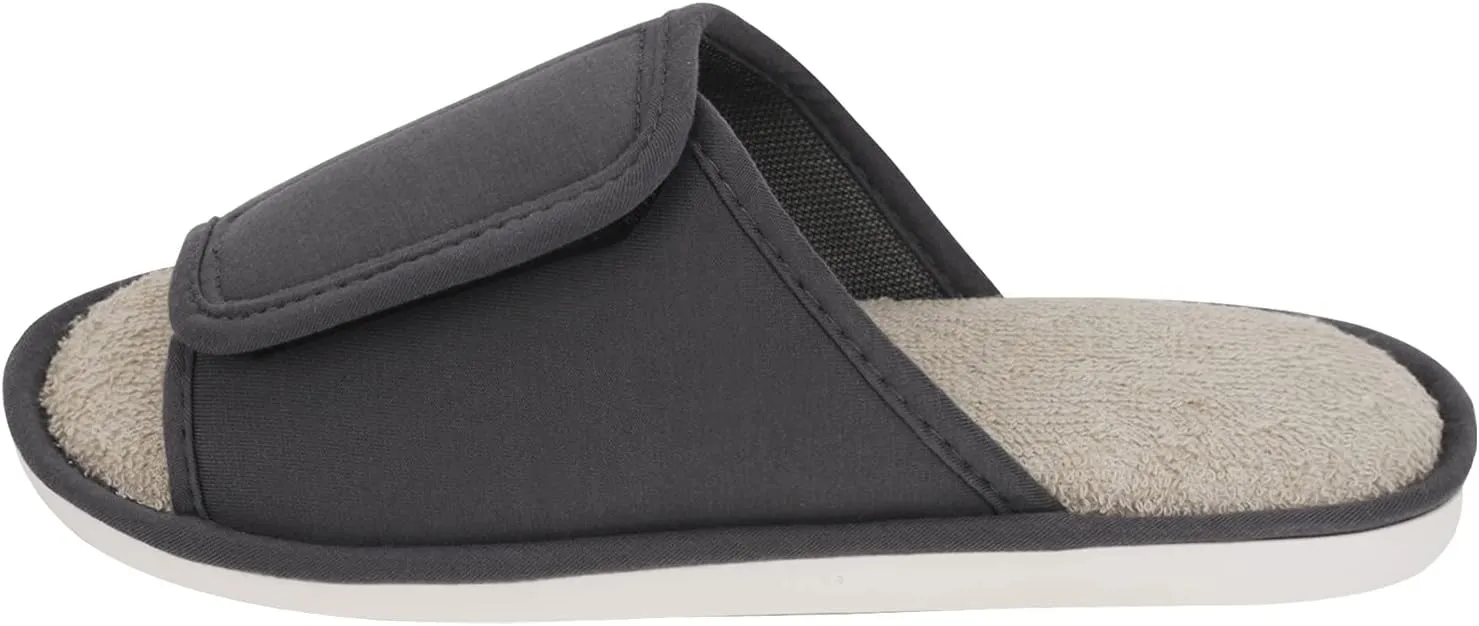 Indoor Non-Slip Adjustable Tearable Slide Slippers Open-Toe Terry Spa Slippers