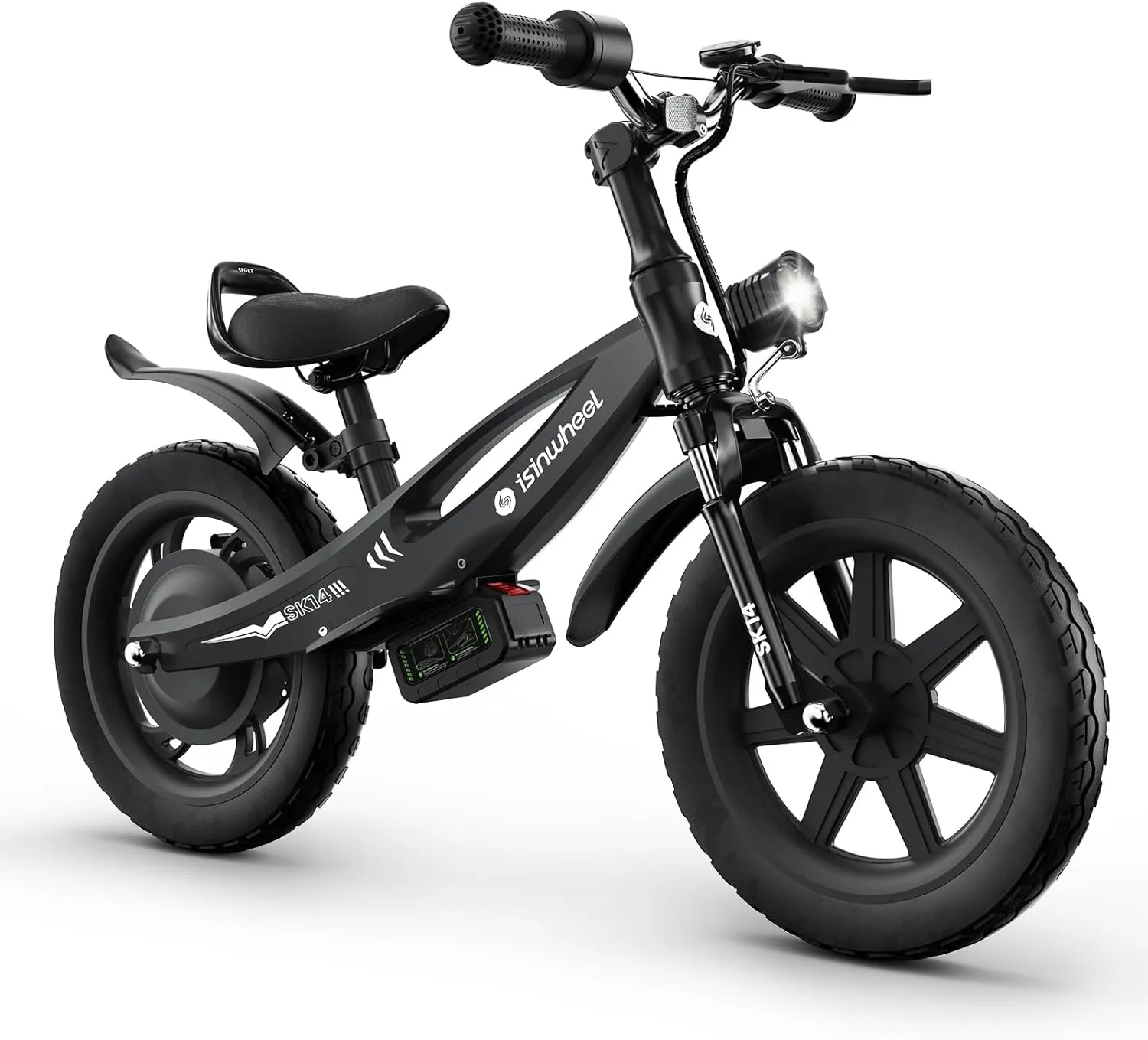 isinwheel 2-in-1 Electric Bike for Kids Ages 2-6, 250W/150W Electric Balance Bike with Swappable Battery, 14/12 inch Inflatable Tire and Adjustable Seat, Electric Motorcycle for Kids Boys & Girls