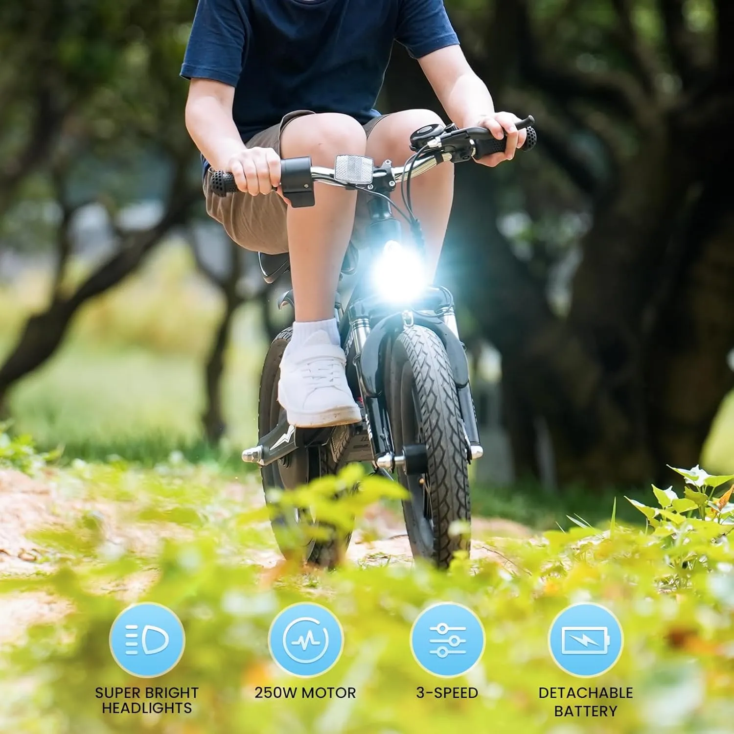 isinwheel 2-in-1 Electric Bike for Kids Ages 2-6, 250W/150W Electric Balance Bike with Swappable Battery, 14/12 inch Inflatable Tire and Adjustable Seat, Electric Motorcycle for Kids Boys & Girls