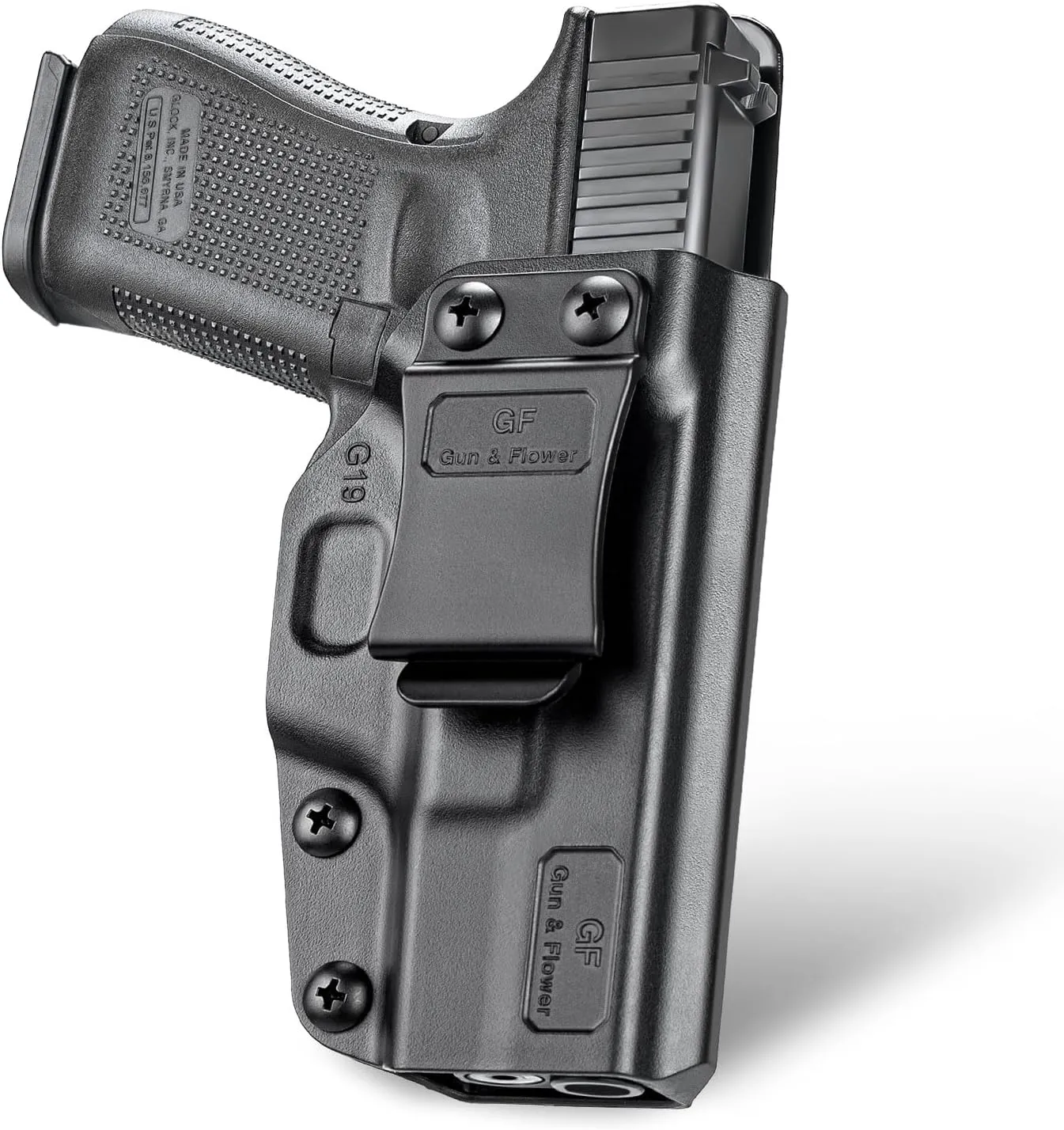 IWB Holster Compatible with Glock 19 Gen 3-5 Glock 23/32 Gen 3-4 Glock 19X/44/45, Inside Waistband Carry Holster Compatible with G19 G19x G23 G32 G45, 9mm Holster, Available in Kydex and Polymer