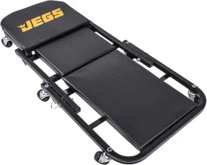 JEGS 2-in-1 Folding Creepers Automotive and Z Creeper - 300 LBS Capacity Mechanic Creeper Seat - Low Profile Creeper with Adjustable Positions