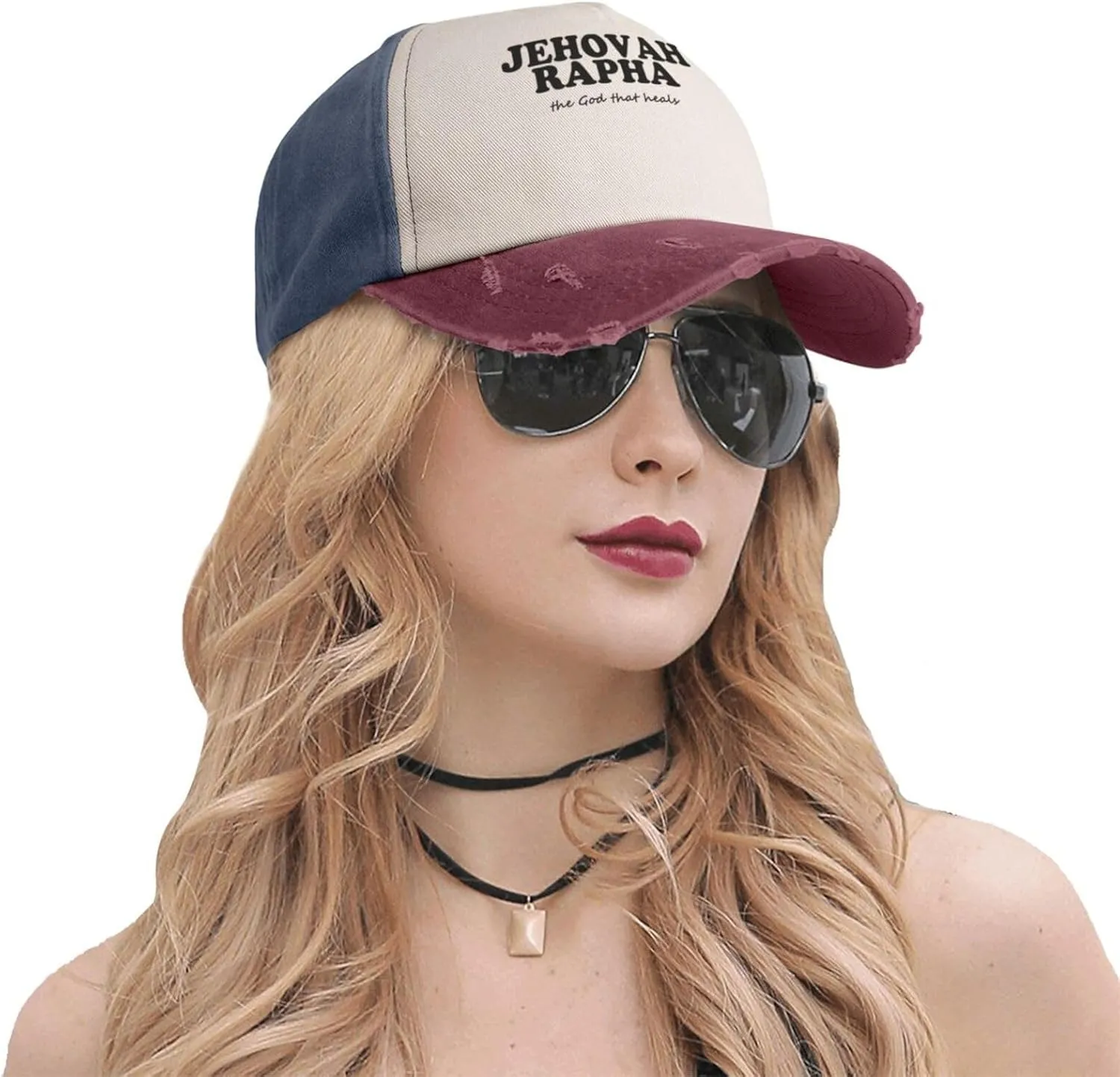 Jehovah Rapha The God Who Heals Baseball Hat Adjustable Low Profile Dad Hat for Men Women,Dark Red