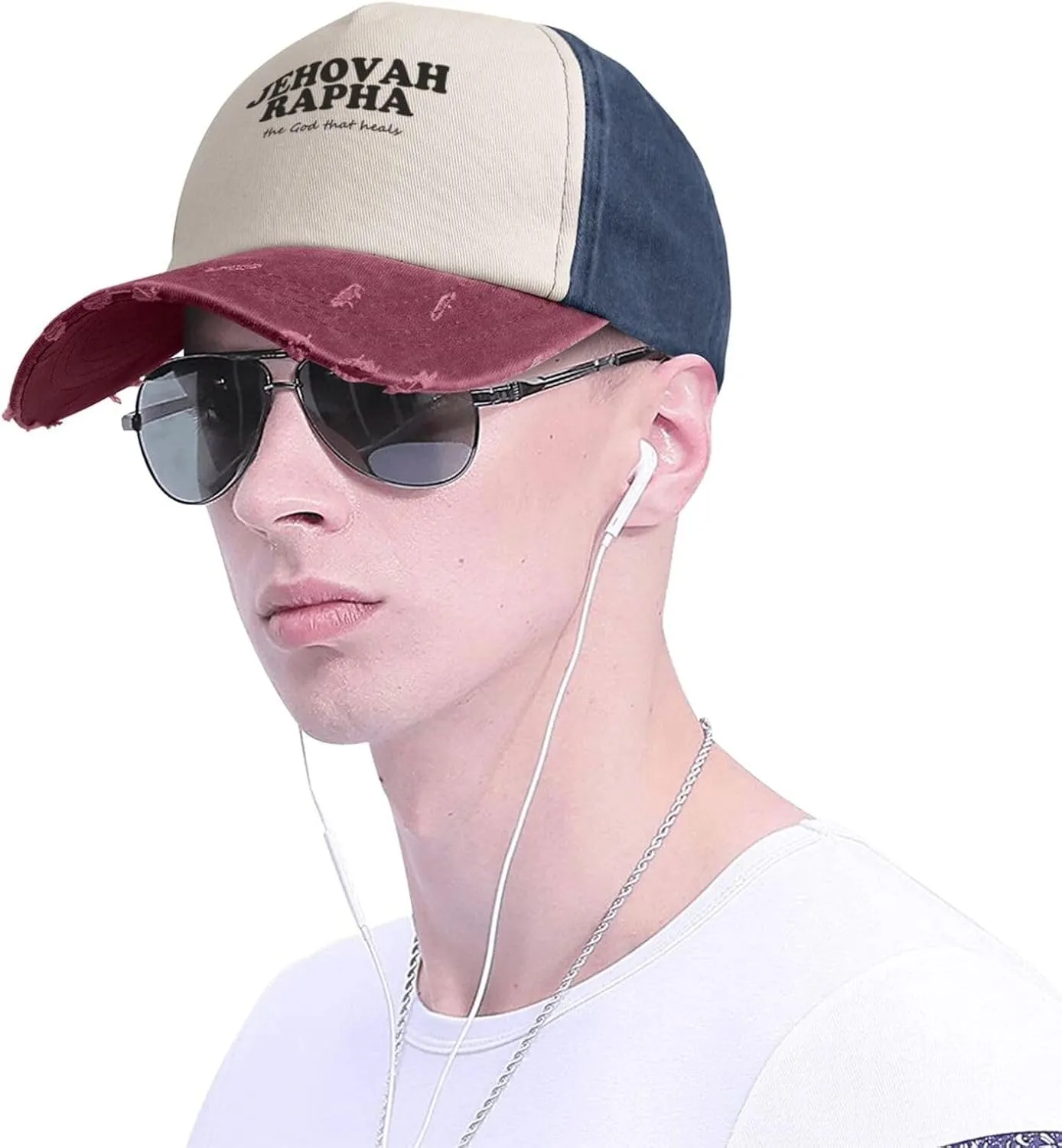 Jehovah Rapha The God Who Heals Baseball Hat Adjustable Low Profile Dad Hat for Men Women,Dark Red