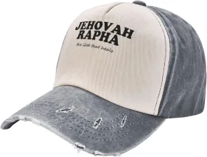 Jehovah Rapha The God Who Heals Baseball Hat Adjustable Low Profile Dad Hat for Men Women,Dark Red