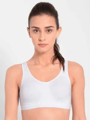 Jockey White Slip On Sports Bra #1376