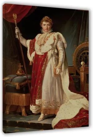 Johan-Joseph-Zoffany Famous Paintings Framed Reproductions-'Napoleon in Coronation Robes,1804'stretched Giclee Print On Canvas-Portrait Pictures on Canvas Wall Art 80x120cm(31x47in) Framed