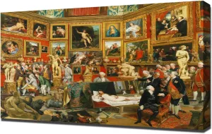 Johann Zoffany The Tribuna of the Uffizi - Canvas Wall Art - Canvas Print On A Wooden Frame - Perfect Picture For Wall Decoration