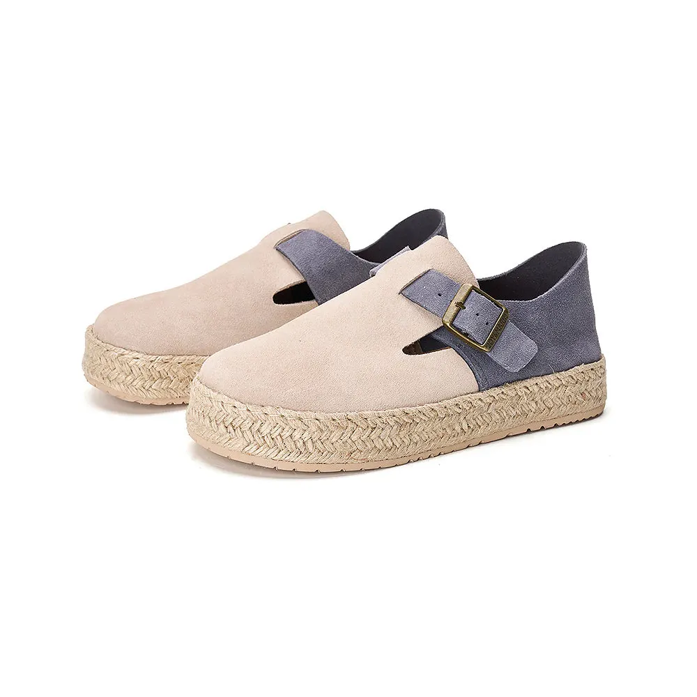 Joy & Mario Slip-On Espadrille Leather Couple Loafers