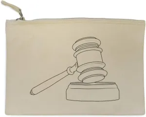 'Judge Gavel' Canvas Clutch Bag/Accessory Case (CL00031185)
