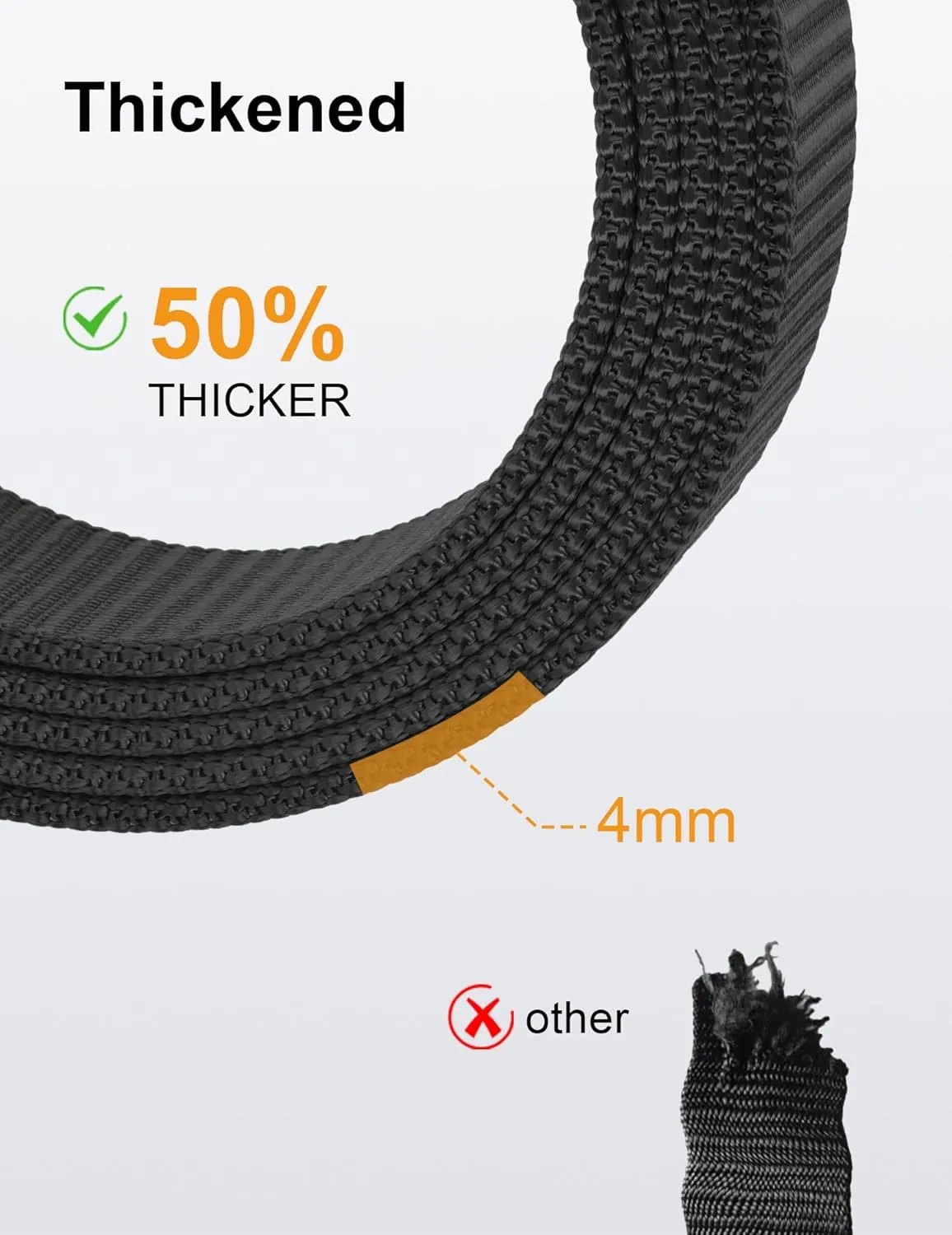 JUKMO Men's 1.5" Nylon Ratchet Belt, Casual Web Click Belt with Slide Buckle for Jeans, No Holes Adjustable Trim to Fit