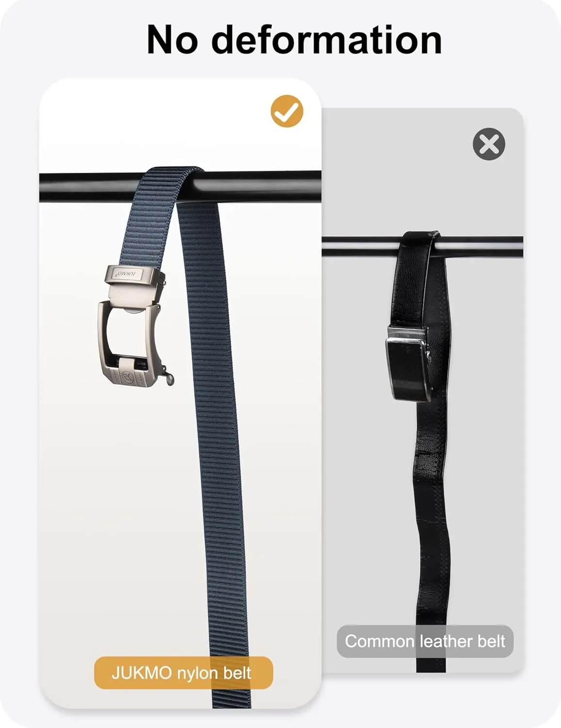 JUKMO Ratchet Belt for Men, Nylon Web Tactical Belt with Automatic Slide Buckle, Adjustable Trim to Fit