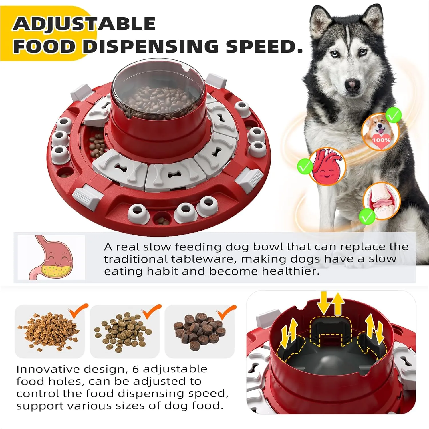 KADTC Dog Advanced Puzzle Toys Level 4 in 1 for Smart Dogs Mental Brain Stimulation Game Slow Food Puzzles Hard Feeder Puppy Treat Mind Games Cognitive Interactive Intelligence Training Toy Red