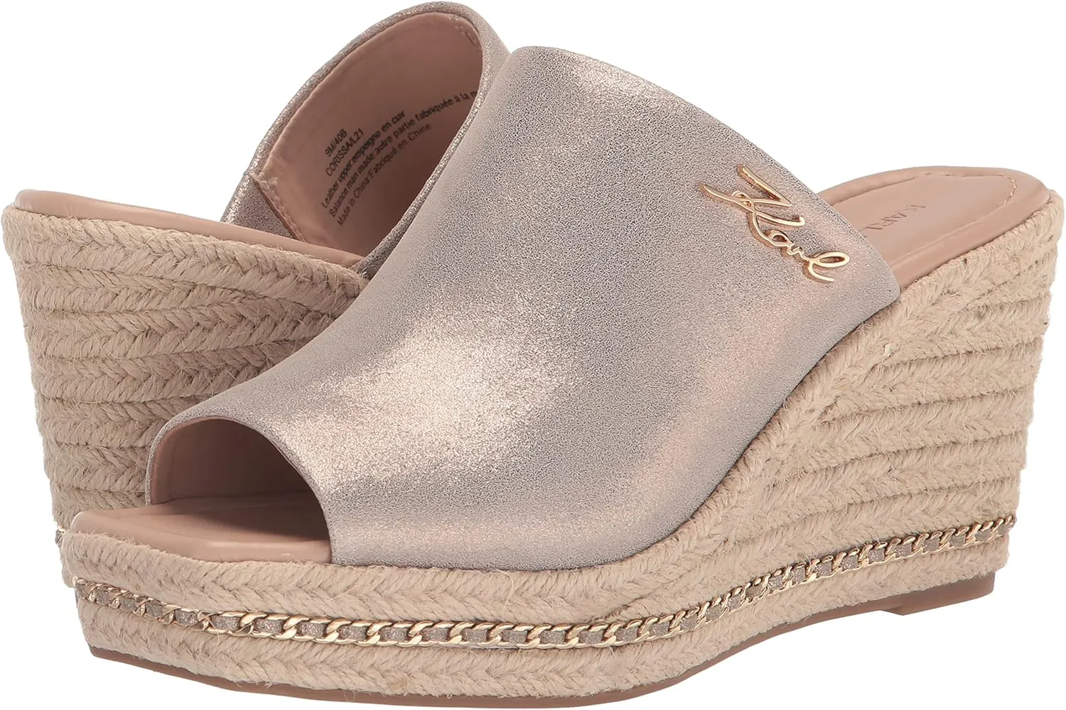 Karl Lagerfeld Paris Women's Corissa Slip on Espadrille Wedge Sandal