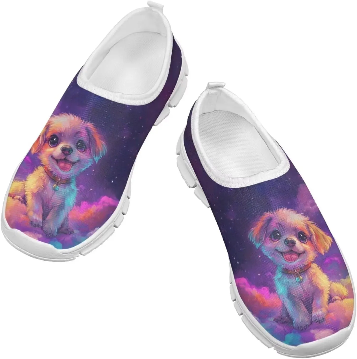 Kids Athletic Shoes Cute Girls Slip On Tennis Shoes Comfy Boys Casual Shoes