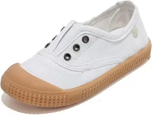 Kids Canvas Shoes Girls Boys Elastic Sneakers Slip on Tennis Shoes Soft Lightweight Footwear for Walking Running