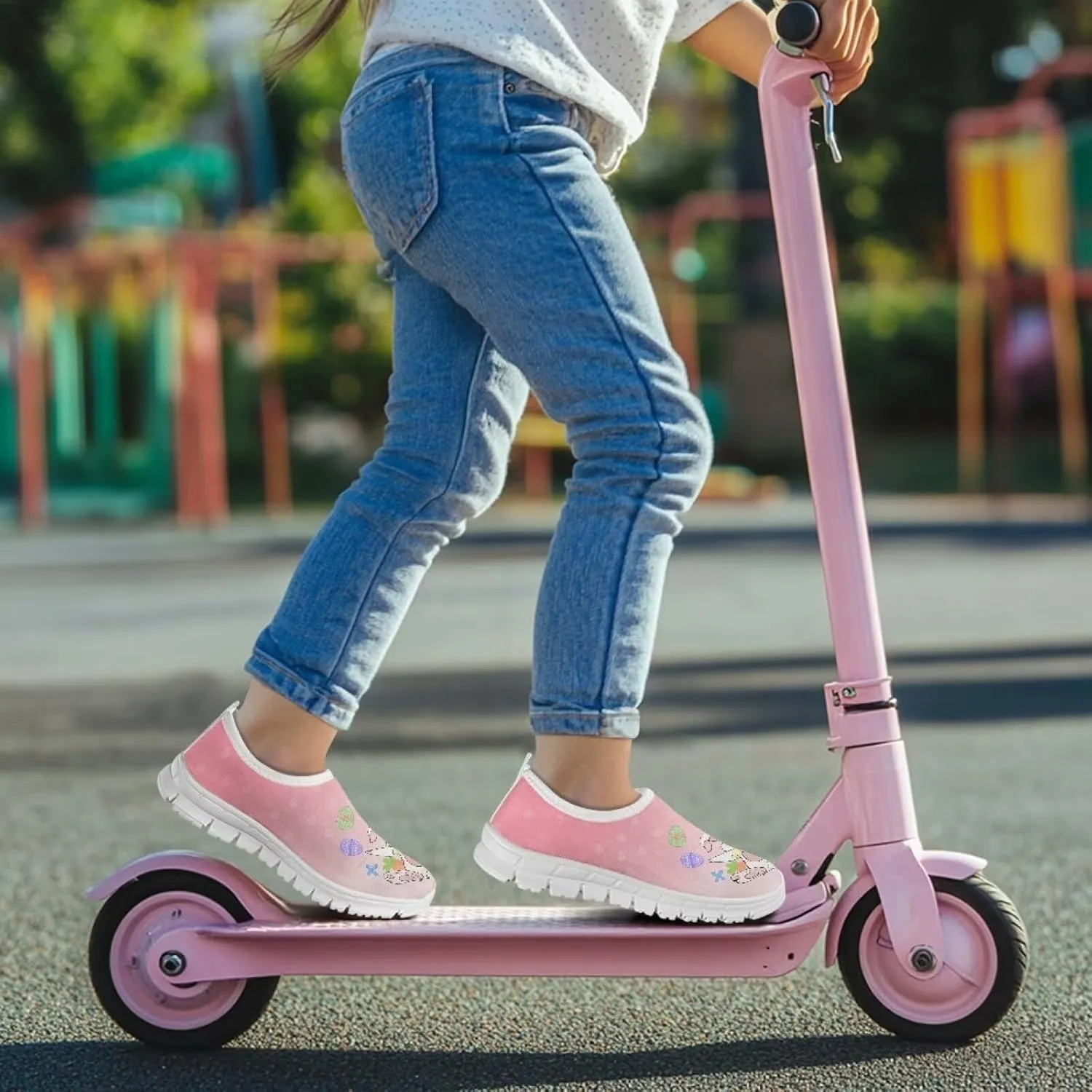 Kids Fashion Athletic Girls Tennis Shoes Lightweight Novelty Slip On Sneakers Holiday Themed Shoes
