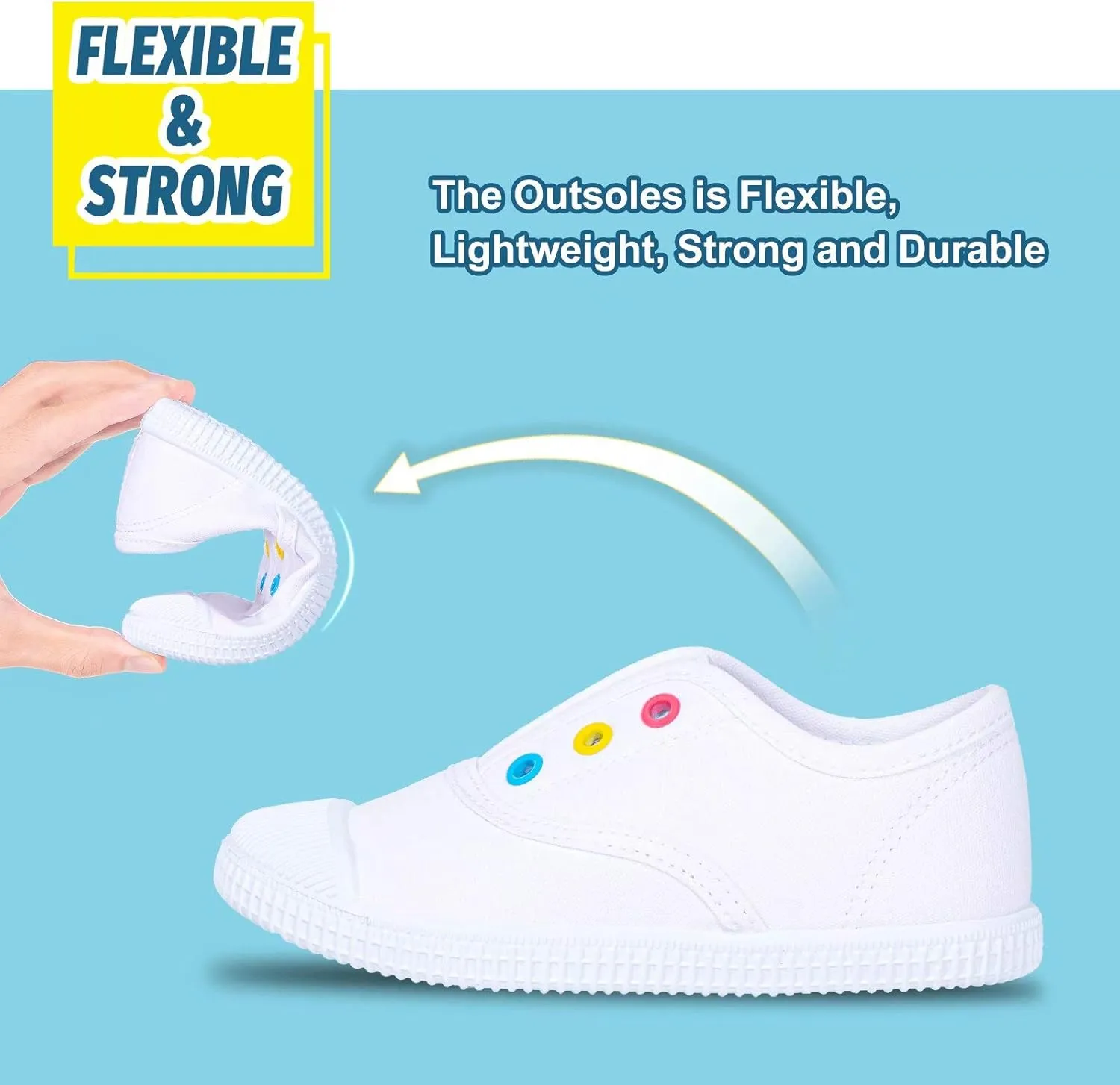 Kids Shoes Toddlers Canvas Sneakers Slip-on Comfortable Light Weight Skin-Friendly Causal Running Tennis Shoes for Boys Girls(Toddle/Little Kids/Big Kids)
