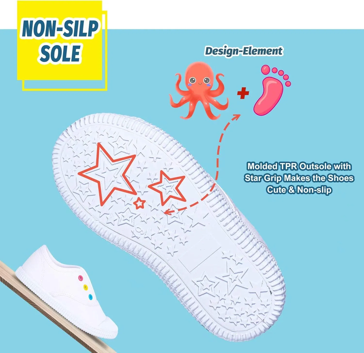 Kids Shoes Toddlers Canvas Sneakers Slip-on Comfortable Light Weight Skin-Friendly Causal Running Tennis Shoes for Boys Girls(Toddle/Little Kids/Big Kids)