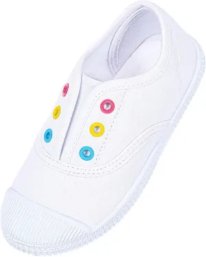 Kids Shoes Toddlers Canvas Sneakers Slip-on Comfortable Light Weight Skin-Friendly Causal Running Tennis Shoes for Boys Girls(Toddle/Little Kids/Big Kids)