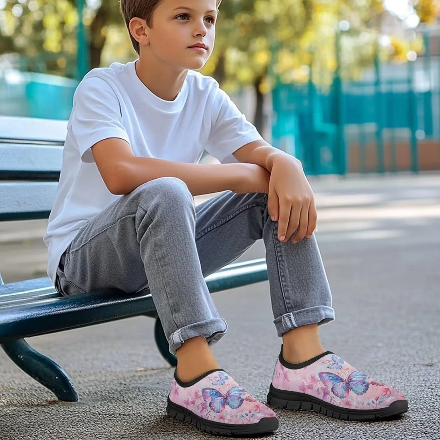 Kids Slip On Shoes Cute Tennis Shoes for Girls Athletic Casual Shoes Fashion US Size 11-2.5