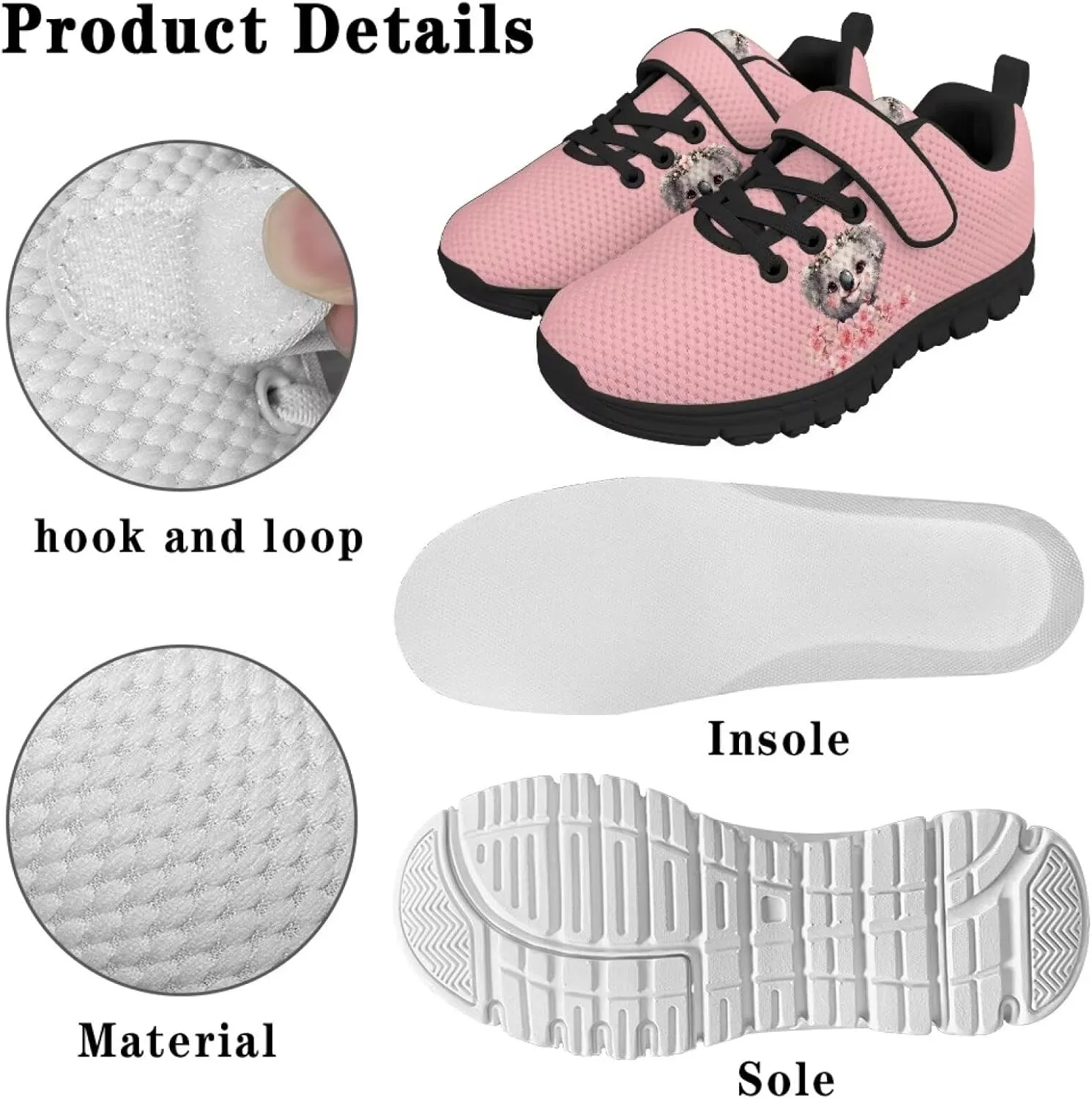 Kids Tennis Shoes Non-Slip Sneakers for Girls Slip On Running Shoes