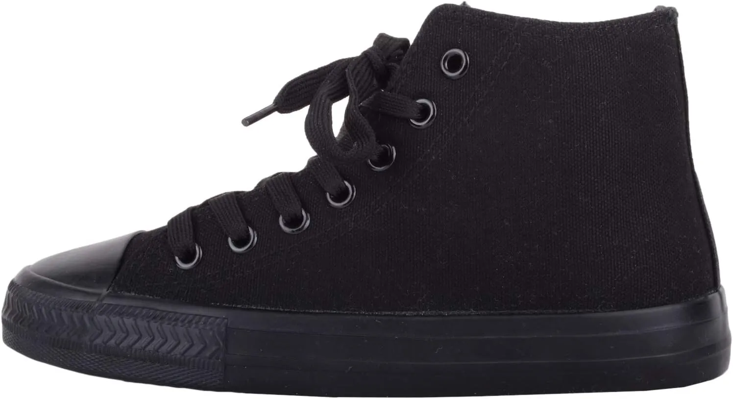 Kids/Childrens Slip On High Top Lace Up Canvas Pumps Trainers Shoes with Matching Sole
